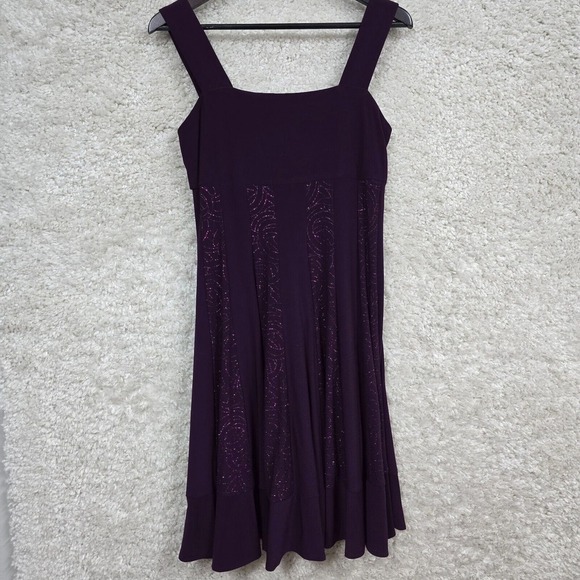 R&M Richards Dress Medium Purple Babydoll Sparkle Y2K Whimsigoth Fairy Feminine - Picture 1 of 12